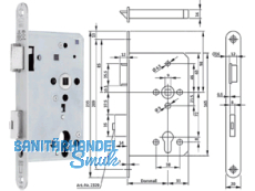 Panikschloss 2326 Fkt.E m. Fallenfestst. 2-flg. 65/72/9/235x20x3 rechts