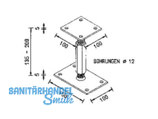 Pfostentrger Verst. 135-200 10920.1000 Ob.Plat.100x100x6 /U.Pl.160x100x6 M24