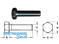 RESS Sechskantschraube Geomet ML-Black DIN 933/8.8  M  8 x  25