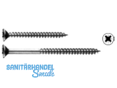 Beschlagschraube Senkkopf Phillips PH2 blau verzinkt 4.1 x 45  Kopf 7,1 mm