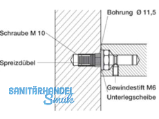 Montageset MS 110.00   einseitig fr Holztr Dbelbefestigung fr 90 Sttzen