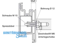 Montageset MS 130.46   fr Kunststoff & Metalltr Dbelbefestigung 90 Sttzen