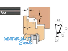 berschlagdichtung AFK 2613-GG/2 graphitgrau, VPE 240 lfm