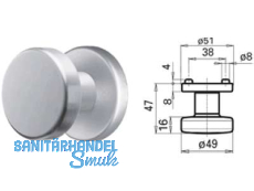 Trknopf 3254L/648AFH o. Schrauben/Stift paarweise drehbar verhngt Alu F1