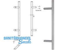 Stossgriff ES 300.9 L = 1200 mm  30 mm LA = 1000 mm Ausladung 105 mm Edelstahl