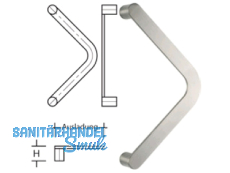 Stossgriff-Flachprofil ES 3008.300 gkw LA =  300 mm Ausladung 160 mm Edelstahl