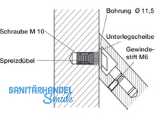 Montageset MS 110.00.3 einseitig fr Holztr Dbelbefestigung fr 45 Sttzen