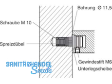 Montageset MS 110.00.5 einseitig fr Holztr Dbelbefestigung fr Flachprofil