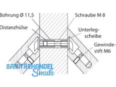 Montageset MS 250.60.3 paarweise fr Holztr TS 60-85 fr 45 Sttzen