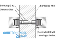 Montageset MS 250.60.5 paarweise fr Holztr TS 60-85 fr Flachprofil-Griffe