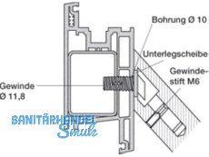 Montageest MS 195.28.3 einseitig selbstschn. Gewinde fr 45 Sttzen