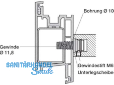 Montageest MS 195.28.5 einseitig selbstschn. Gewinde fr Flachprofil