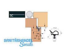 Trdichtung Goll V 1015-SC schwarz, VPE 180 lfm