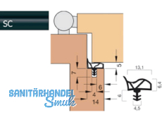 Trdichtung Goll A 1011-SC schwarz, VPE 150 lfm