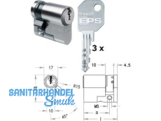 EVVA EPS-Halbzylinder 10/52 NI in Modulen montiert