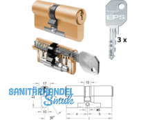 EVVA EPS-Doppelzylinder 56/56 MS in Modulen montiert, mit Sicherungskarte