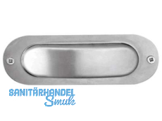 Einlassmuschel Edelstahl matt 120 x 40 mm oval ungelocht