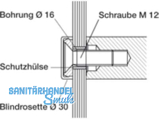 Montageset AL 160.00 einseitig fr Glastr TS 8-12 f. Aluminium-Stossgriff