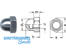 Selbstsichernde Hutmutter verzinkt DIN 986 M  8