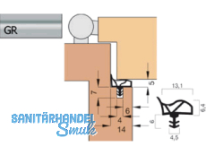 Trdichtung Goll A 1011-GR grau, VPE 150 lfm