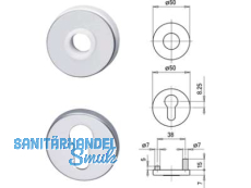 Rosetten-Set D70/55 PZ Alu F1 inkl. Schrauben TS 38-43 mm