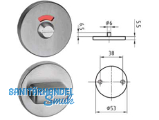 Schlsselrosette 5324.4 WC flach 5,5 mm Edelstahl 401706