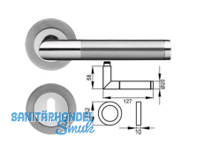 Drcker/Rosetten Rio Steel ER34 WC 73 Edelstahl poliert/matt