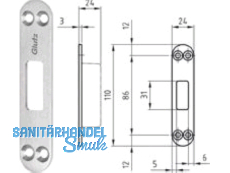 Stumpftrschlieblech B 1137 Niro fr Bolzen und Schwenkriegel 400672