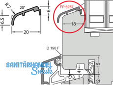 Flgelabdeckprofil FP 6257 weiss RAL 9016 weiss