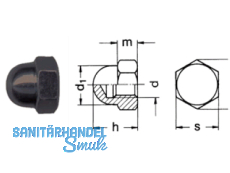 RESS Hutmutter Geomet ML-Black DIN 1587 M 10