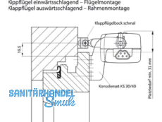 Befestigungsgarn. K30, Kipp-FM schmal, Kon. lang   K-17843-00-0-1