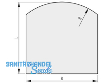 Haas & Sohn Glasbodenplatte Form E 1000 x 1000 mm klar Segment