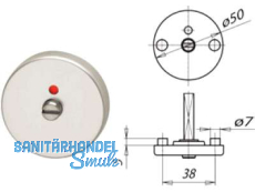 Rundrosette WC mit Notffner  7086T Edelstahl