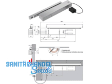 Trschliesser Dorma TS 99 FL, EN 2-5 silber, inkl. Freilaufgleitschiene