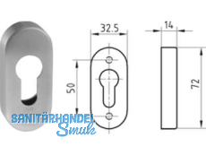 Rohrrahmenrosette 5310.2 RZ Edelstahl 401803