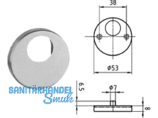 Schlsselrosette 5380.2C RZ Edelstahl 402559