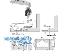 Stollenscharnier 95 79B9590 Clip Top BM Inserta mit Feder  935.074.3