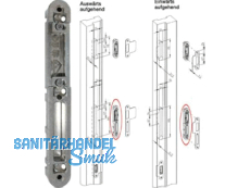 Schliegehuse fr Schlieblech links silberfarbig, 6-29532-00-L-1