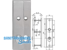 Sicherheitslangschild mit Kernziehschutz Drcker/Drcker PZ 88 mm eckig Edelstahl