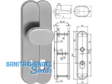 Sicherheitslangschild mit Kernziehschutz Knopf/Drcker PZ 88 mm Edelstahl