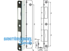 Schliessblech HB  9 mm rund 210 x 20 mm mit Bombierung blau verzinkt