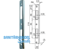 Schliessblech HSS 6 mm rund blau verz. 210 x 22 mm mit Bombierung