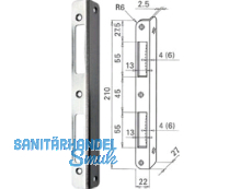 Sicherheitsschliessblech HBS 6 mm rund 210 x 22 mm mit Bombierung blau verzinkt