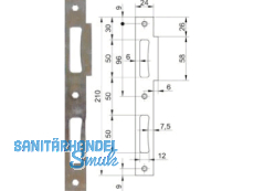 Schliessblech WG 3/DB eckig links/rechts mit Bombierung 210 x 24 mm verzinkt