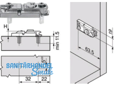 Clip Montageplatte 0 mm Expando gerade 177H5400E