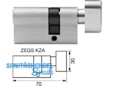 Knaufzylinder Nickelmatt Knaufseite 20 mm ZEGS KZA 35/20