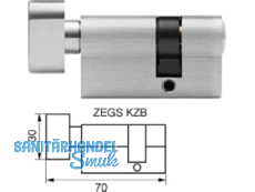 Knaufzylinder Nickelmatt Knaufseite 35 mm ZEGS KZB 20/35