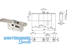 Schaltschloss B 1595 links/rechts Dorn 80 + 100 mm  20 mm B 1595 0185