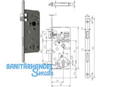 Einstemmschloss Zecto KB Dorn 50 mm Rundstulp verzinkt 250/18 m. Metallfalle