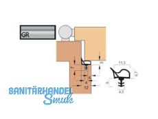 Trdichtung Goll V 1015-GR grau, VPE 180 lfm